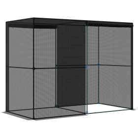 Outsunny 4' X 8' Crop Cage, Plant Protection Tent With Zippered Doors For Vegetable Garden, Backyard (Color: Black)